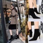 BIGTREE SHOES 8878-7 European and American Style Fashion Simple Stiletto Heel Suede Pointed Toe Thinner Short Boots Female Ankle Boots - Image 4