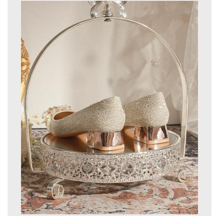 3118-7 French Lace Thick Heel Flat Wedding Shoes One-Word Flower Main Wedding Dress Banquet Two-Way Heel Shoes - Image 6