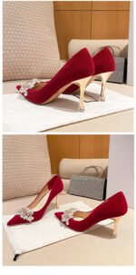 Runnig heels C888-7 Pointed Toe Stiletto Wedding Shoes Bridal Shoes Bridesmaid High-Grade Stiletto Heels - Image 10