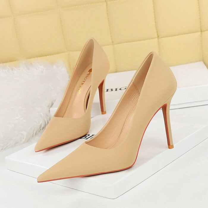 1198-1 Retro Europe and America Fashion Sexy Nightclubs Thinner Banquet High Heels Women's Shoes Stiletto Heel Low-Cut Pointed-Toe Shoes - Image 2