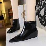 Bigtree Shoes 6632-9 Retro European American Style Wedge Hidden Heel Fashion All-Match Pedicure Slimming Autumn and Winter Female Boots Ankle Boots - Image 2