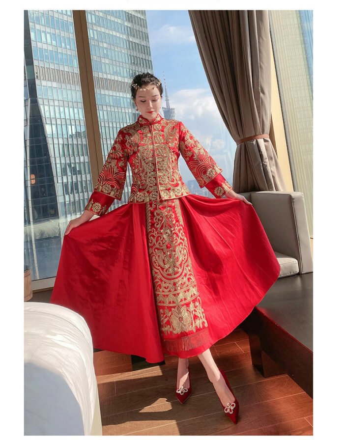 Runnig heels Runnig heels 878-13 Bridal Shoes Wedding Dress Red High Heels New Single Layer Shoes - Image 4