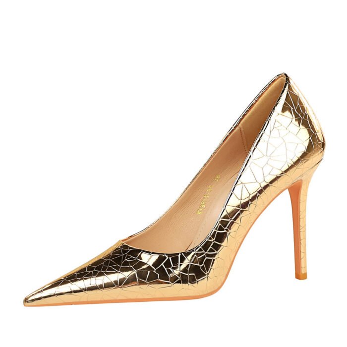 BIGTREE 1983-3 European and American Sexy Nightclubs Thinner High Heels Stiletto Heel Shallow Mouth Pointed-Toe Metal Style Pumps Women's Shoes - Image 5