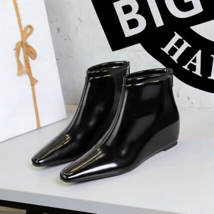 Bigtree Shoes 6632-9 Retro European American Style Wedge Hidden Heel Fashion All-Match Pedicure Slimming Autumn and Winter Female Boots Ankle Boots