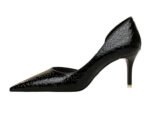 2928-2 retro European and American slim pedicure side hollow thin heel high heel shallow pointed stone pattern women's shoes - Image 25