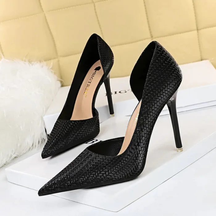 1363-1Simple and fashionable European and American pointed women's shoes-Bigtree shoes - Image 4