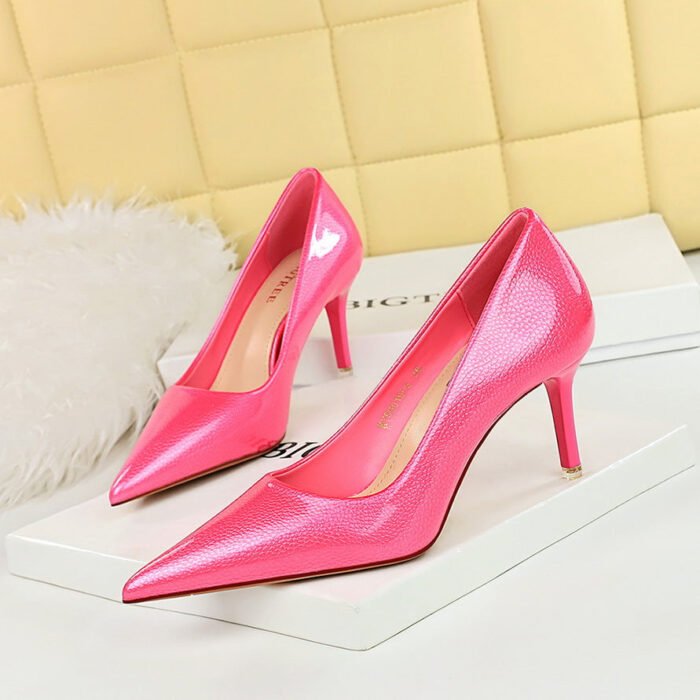big tree shoes 9511-a21 Korean Fashion Thinner-Looked High Heel Women's Shoes Stiletto Heel Low-Cut Pointed-Toe Shoes Women's Spring and Autumn All-Match High Heels - Image 2