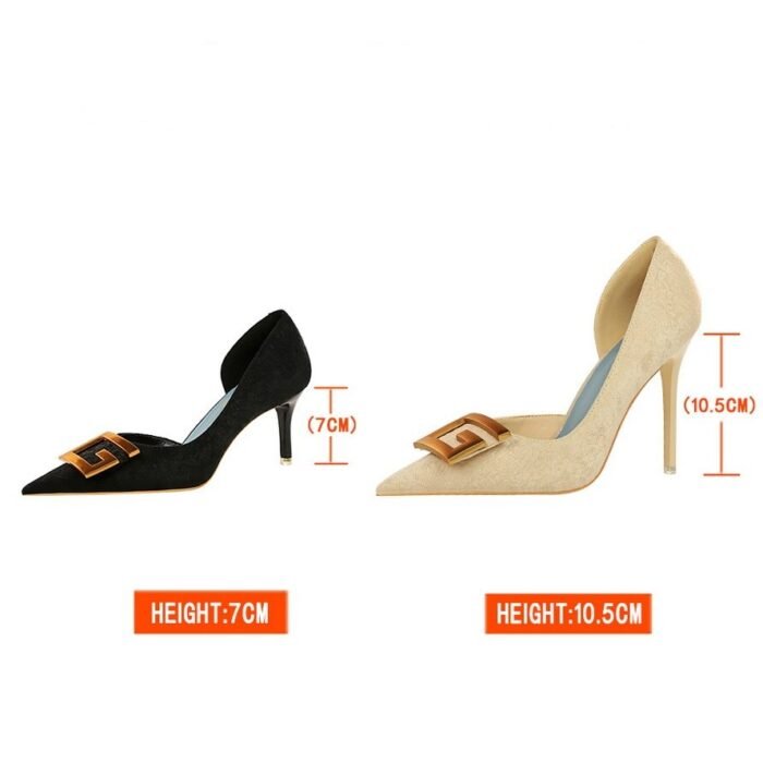 6168-A2 Square buckle high heels sexy party shoes-Bigtree shoes - Image 6