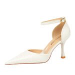 8323-3 European and American Style Banquet Super High Heel Stone Pattern Patent Leather Low-Cut Pointed-Toe Hollowed Hollow Strap Women's Sandals BIG TREE SHOES - Image 5