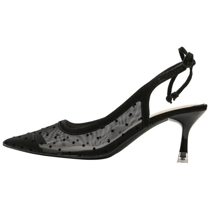 698-50 Mesh High Heels Women's New Hollow-out Elegant Fairy Fashion Back Open Shoes - Image 10