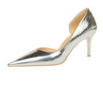 2928-1 European and American style fine-heeled high-heeled shallow pointed side hollow retro metal stone pattern shoes - Image 28
