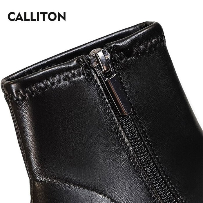 1838-3Nightclub Zipper Slender High Heel Short Sleeve Black Sexy Ankle Women's Rhinestone Short Boots-Bigtree shoes - Image 5