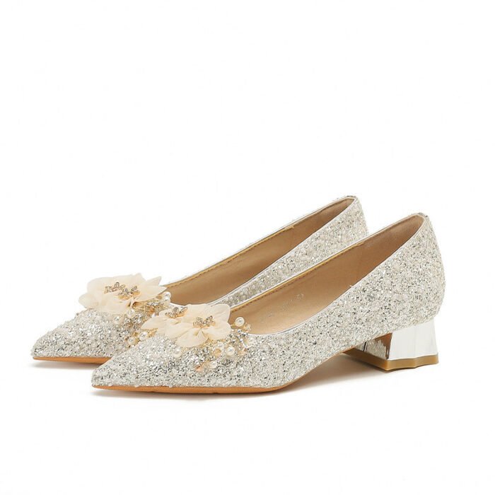 3119-105 French Wedding Shoes Bridal Women's Shoes Xiuhe Main Wedding Dress Bridesmaid Shoes High-Grade Crystal High Heels Annual Meeting - Image 5