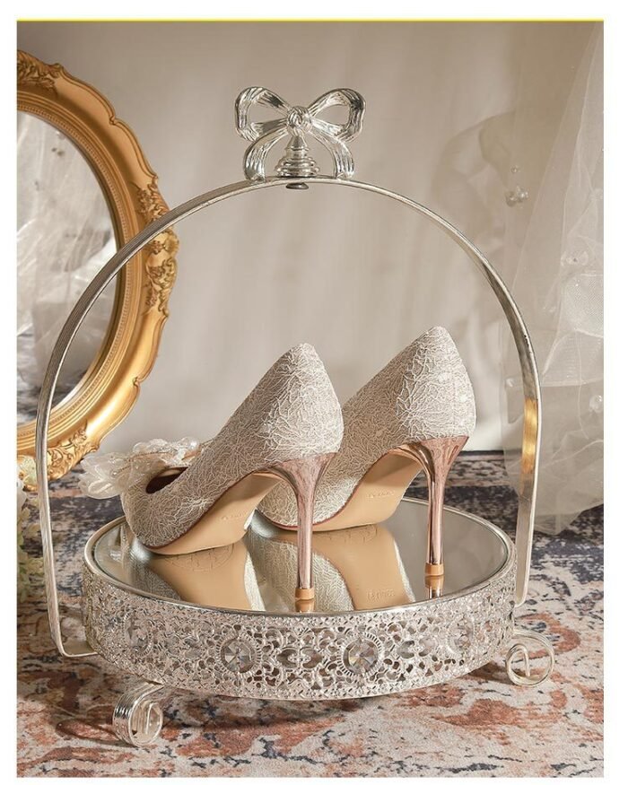 840-16 French Lace Pearl Wedding Shoes Bridal Shoes High Heels Princess Pointed Toe Temperament Fairy Stiletto Heel Pumps Women - Image 15