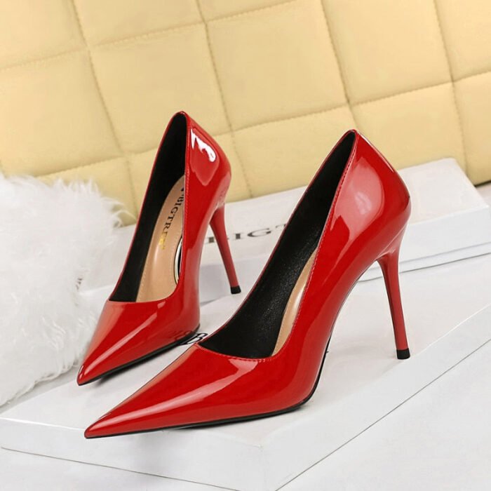 6122-8Fashion New Women Simple Stiletto High Heel Shallow Pointed Women Single Shoes High Heels Wedding Party Pumps Women Shoes-Bigtree shoes - Image 1
