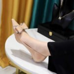 BIGTREE SHOES 237-H35 Korean Style Fashion Banquet Women's Shoes Stiletto Mid-Heel Shallow Mouth Pointed Patent Leather Rhinestone Bow Women's Shoes - Image 3