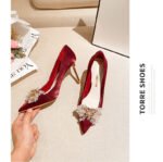 Runnig heels Runnig heels 818-10 Pointed High Heels Women's Stiletto Heel Red Wedding Shoes Bridal Shoes 32-Size 43 - Image 7