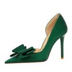 BIG TREE SHOES 626-H2 Korean Fashion Sweet High Heels Stiletto Heel Shallow Mouth Pointed Toe Side Hollow Bow Pumps Women - Image 5