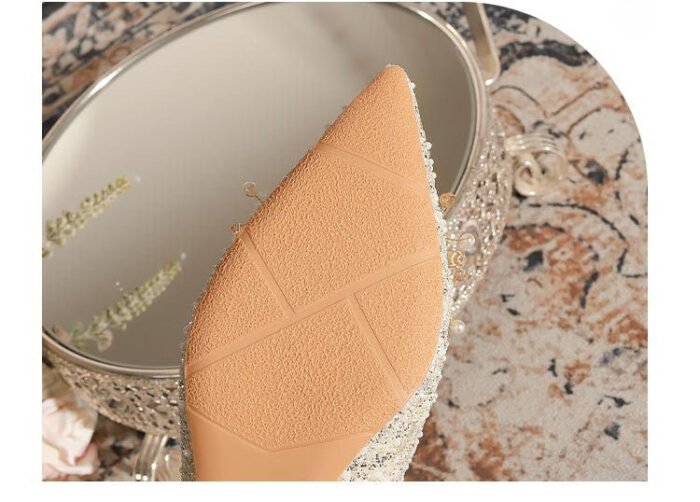 3119-105 French Wedding Shoes Bridal Women's Shoes Xiuhe Main Wedding Dress Bridesmaid Shoes High-Grade Crystal High Heels Annual Meeting - Image 6