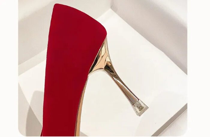 Runnig heels C888-35 Red Wedding Shoes Bridal Shoes Xiuhe Main Wedding Dress Low-Cut Stiletto Heel High Heels - Image 8