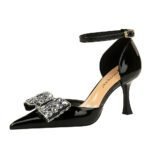 BIGTREE SHOES 8323-h20 Summer High Heels Women's Shoes Sping Sandal Pointed-Toe Hollowed Rhinestone Bow Ankle-Strap High Heel Sandals - Image 5