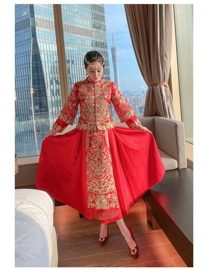 Runnig heels Runnig heels 878-23 Wedding Shoes Wedding Dress Red High Heels Women New Single Layer Shoes - Image 9