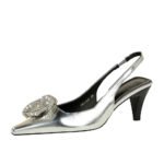 BIGTREE SHOES 2a06-h52 European and American Style Light Luxury Banquet Women's Shoes High Heel Low-Cut Pointed-Toe Hollowed Back Strap Rhinestone Flower Shoes - Image 5