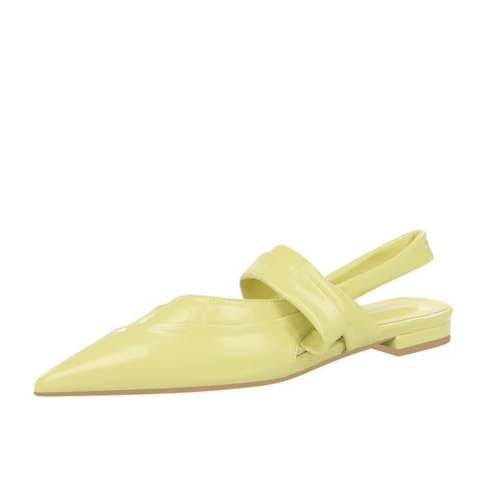 9862-1 Spring 2023 New Pointed Flat Back Empty All-Match Pleated Soft Leather Shoes Hollow Back Strap Women's Shoes - Image 5