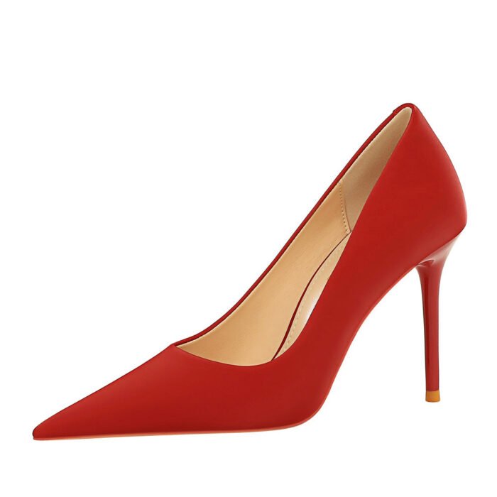 BIG TREE Shoes 3265-1 Korean Style Fashionable Simple Pedicure Slimming Ultra-High Heel Stiletto Low-Cut Pointed High Heel Shoes Women's Thin Shoes - Image 5