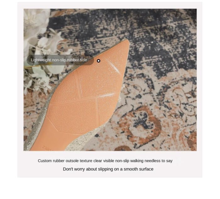 229-7 French Pointed Flat Low Heel High-Grade Wedding Shoes Bridesmaid Shoes Wedding Dress Two-Way Wear - Image 11