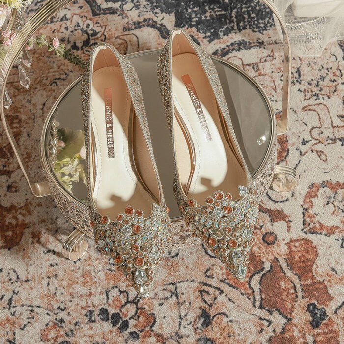 RHunnig eels -829-66 Pointed High Heels Women's Stiletto Heel 2022 Autumn French Wedding Shoes High-Grade Xiuhe Wedding Dress Annual Meeting List - Image 1
