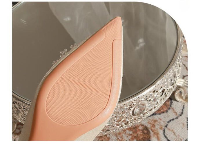 7118-10 High Heels Women's Pointed Toe Chunky Heel Wedding Shoes High-Grade Xiuhe Wedding Dress Engagement Annual Meeting Shoes - Image 6
