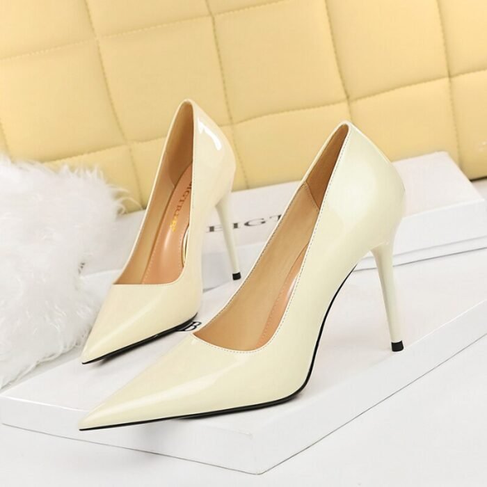 6122-8Fashion New Women Simple Stiletto High Heel Shallow Pointed Women Single Shoes High Heels Wedding Party Pumps Women Shoes-Bigtree shoes - Image 4
