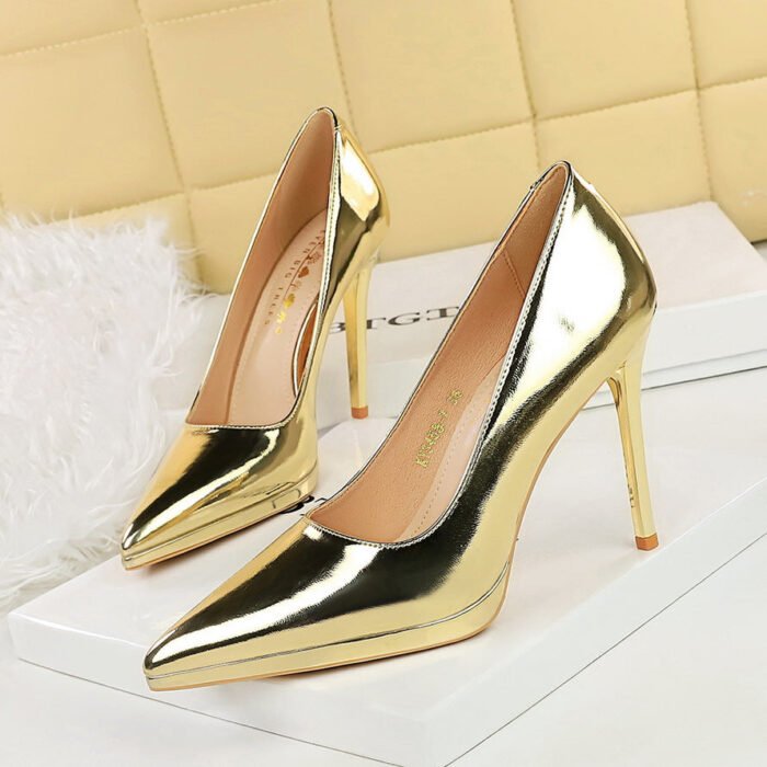 BIGTREE SHOES 3255-7 European and American Style Banquet High Heels Stiletto Heel Platform Low-Cut Pointed-Toe Shoes Women's Shoes High Heels - Image 2