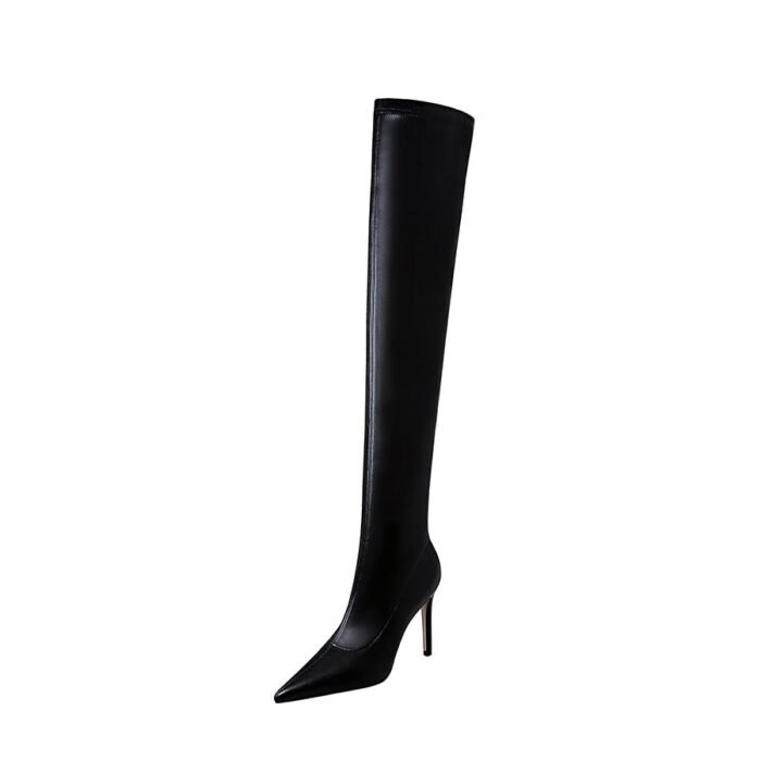 BIG TREE SHOES 315-16 European and American Style Fashion Simple Stiletto Heel Pointed Toe Winter Sexy Nightclubs Thinner Pedicure over-the-Knee Boots - Image 5