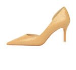 2928-2 retro European and American slim pedicure side hollow thin heel high heel shallow pointed stone pattern women's shoes - Image 27