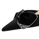 BIGTREE SHOES 3226-Ah31 European and American High Heels Stiletto Women's Shoes Shallow Mouth Pointed Side Hollow out Stitching Rhinestone Bow Pumps - Image 4