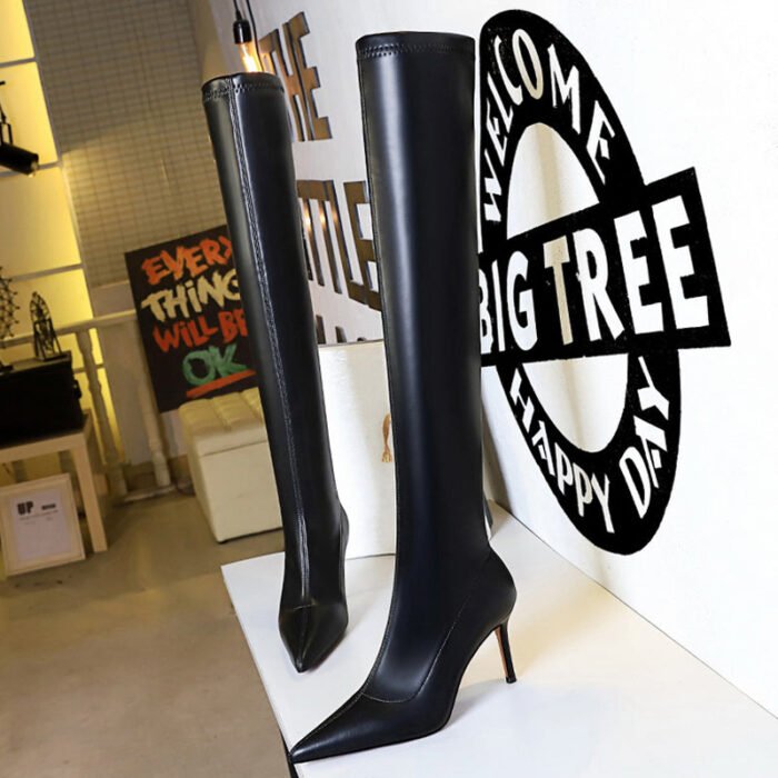 315-A16High-quality leather boots, plush warm winter boots, high-heeled boots-Bigtree shoes - Image 3