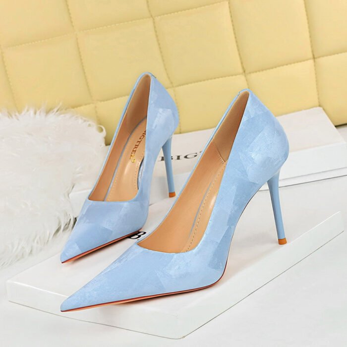 BIGTREE 3265-2 Korean Style Sweet High Heels Stiletto Heel Shallow Mouth Pointed Toe Pedicure Delicate Skinny Shoes Spring and Autumn Women's Shoes - Image 2
