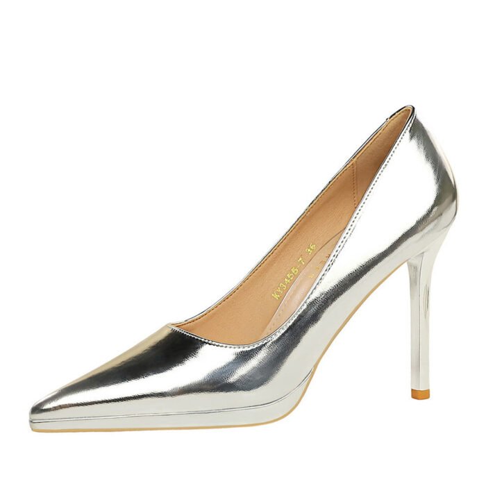 BIGTREE SHOES 3255-7 European and American Style Banquet High Heels Stiletto Heel Platform Low-Cut Pointed-Toe Shoes Women's Shoes High Heels - Image 5