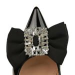Bigtree Shoes 1961-H32 European and American Style Light Luxury Fashion Banquet Women's Shoes Stiletto Mid Heel Shallow Mouth Pointed Rhinestone Bow Single-Layer Shoes - Image 4