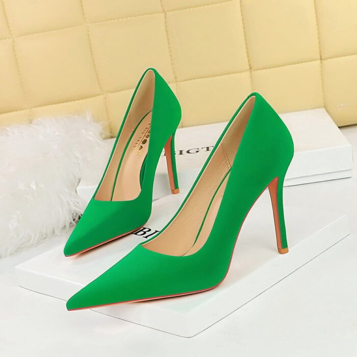 BIGTREE SHOES 3391-10 European and American Fashion Sexy Nightclubs Thinner Super High Heel Women's Shoes Stiletto Low-Cut Pointed Toe Simple High Heels - Image 3
