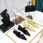 9862-1 Spring 2023 New Pointed Flat Back Empty All-Match Pleated Soft Leather Shoes Hollow Back Strap Women's Shoes - Image 2