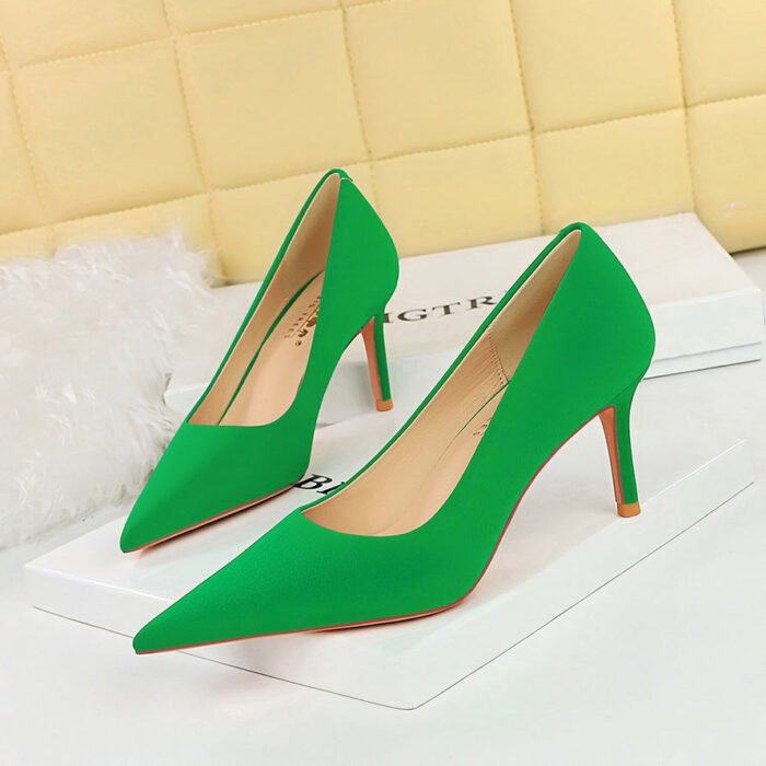 BIGTREE SHOES 3391-A10 European and American Style Fashion Simple Women's Shoes High Heels Stiletto Heel Shallow Mouth Pointed Toe New Spring and Autumn Shoes - Image 3