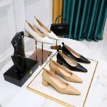 1235-2 Korean Fashion Simple Thick Heel All-Match Kitten Heels Shallow Mouth Pointed Business Ol Office Worker Women's Thin Shoes - Image 4