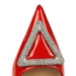 Bigtree Shoes 6122-8 K36 Banquet Women's Shoes Patent Leather Low-Cut Pointed-Toe Super High Heel Triangle Metal Rhinestone Buckle High Heel Pumps - Image 4