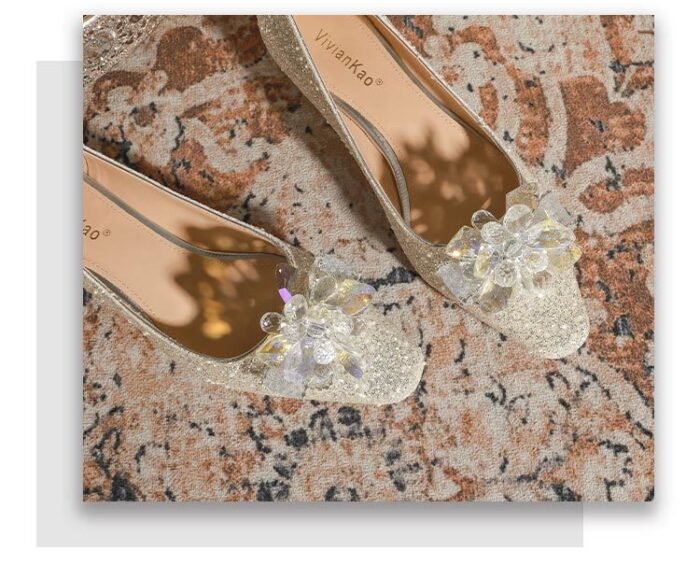 A29-52 Square Head Pearl Flat Chunky Heel Everyday Joker Niche Low Heel High Sense Bridesmaid Shoes Women - Image 10