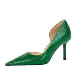 Bigtree Shoes 8239-5 European and American Style Slimming Super High Heel Stiletto Low Mouth Pointed Side Hollow Patent Leather Snake Pattern Women's Thin Shoes - Image 5