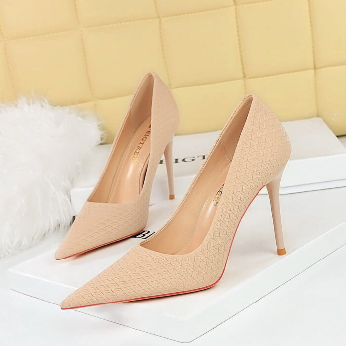 BIG TREE SHOES 6122-5 Korean Style Fashionable Slim Fit Sweet High Heels Stiletto Heel Low-Cut Pointed-Toe Shoes Women's Shoes - Image 1