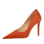 BIGTREE SHOES 1983-2 Korean Style Spring and Autumn Fashion Simple Satin High Heels Stiletto Low-Cut Pointed Women's Shoes Banquet High Heel Pumps - Image 5